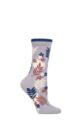 Ladies 1 Pair Thought Palm Leaf Bamboo and Organic Cotton Socks - Pebble Grey