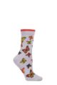 Ladies 1 Pair Thought Butterfly Organic Cotton Socks - Pebble Grey