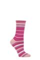 Ladies 1 Pair Thought Bamboo and Organic Cotton Striped Socks - Raspberry Pink
