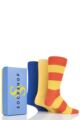 Mens 3 Pair SOCKSHOP Bamboo Bright Gift Boxed Socks - Surfin USA