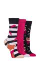 Ladies 3 Pair SOCKSHOP Wildfeet Cotton Novelty Patterned Socks - Fox