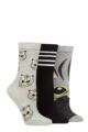 Ladies 3 Pair SOCKSHOP Wildfeet Cotton Novelty Patterned Socks - Cat