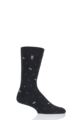 Mens 1 Pair SOCKSHOP Heat Holders 1.0 TOG Ultralite Striped, Argyle and Patterned Socks - Black