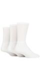 Mens 3 Pair SOCKSHOP TORE 100% Recycled Plain Cotton Sports Socks - White