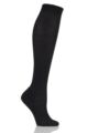 Ladies 1 Pair Pantherella Classic Merino Wool Ribbed Knee High Socks - Black