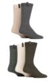 Mens 5 Pair Jeff Banks Recycled Polyester and Wool Boot Socks - Brown / Beige / Dark Green / Cream / Charcoal