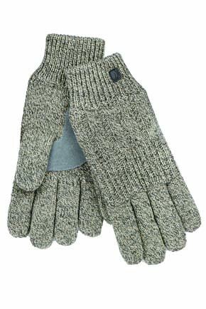 Mens Isotoner Thinsulate Lined Knit Gloves With Suede Palm Patch In 3 Colours Black