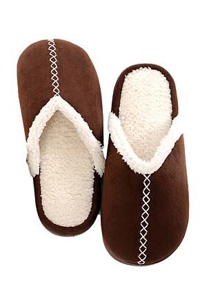 Ladies 1 Pair Isotoner Cross Stitch Mule Slippers with Memory Foam In 3 Colours Black Medium (5)