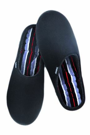 Mens 1 Pair Isotoner Plain Pillowstep Mule Slippers with Secret French Stripe Lining In 2 Colours Bl
