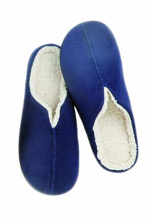 Mens 1 Pair Isotoner Stitch Detail Suedette Mule Slippers with Shirpasoft Lining & Memory Foam I