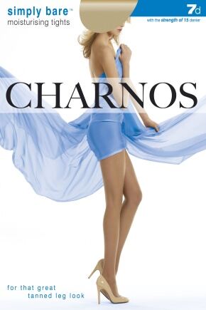 Ladies 1 Pair Charnos 7 Denier Simply Bare Moisturising Tights In 2 Colours Nude M