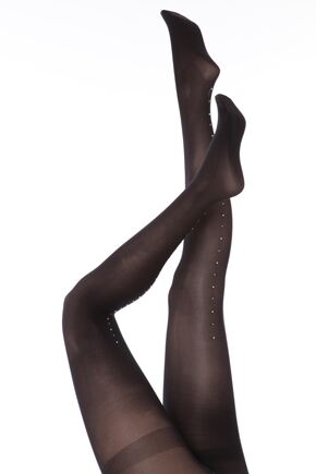 Ladies 1 Pair Aristoc Jewelled Backseam Tights 50% OFF Black M-L