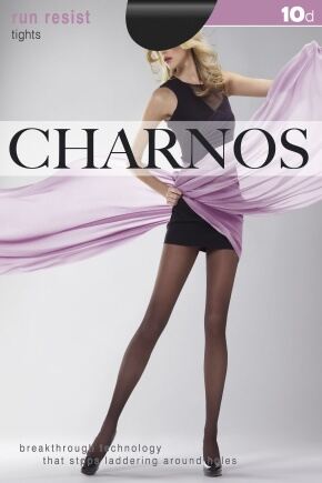 Ladies 1 Pair Charnos 10 Denier Run Resist Tights In 4 Colours Barely Black L