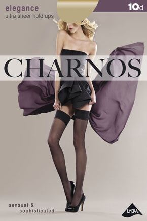 Ladies 1 Pair Charnos 10 Denier Elegance Sheer Hold Ups In 3 Colours Barely Black S