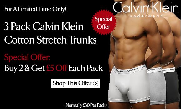Special Offer On Mens Calvin Klein Cotton Stretch Trunks Multipack