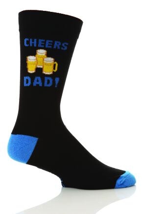 Mens 1 Pair SockShop Fathers Gift Novelty Socks In Gift Box - CHEERS DAD!