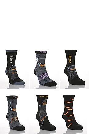 Boys 4 Pair TM Batman Socks Assorted