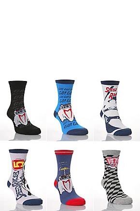 Boys 4 Pair TM Speed Racer Socks Assorted