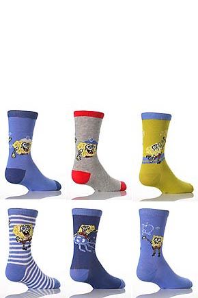 Boys 4 Pair TM Spongebob Socks In 2 Assortments Assorted II