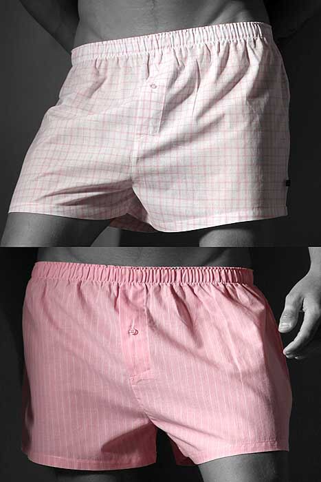 Mens 2 Pair Farah Easycare Woven Light Pink & White Check Boxer Shorts Light Pink - White S