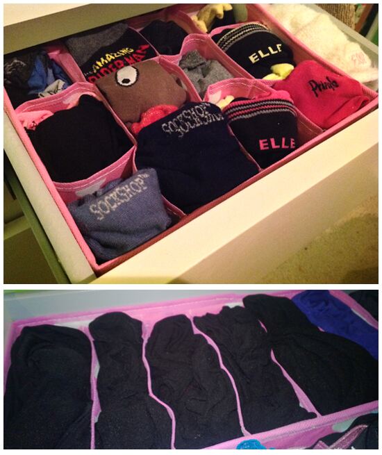 Danielle's organised sock drawer!