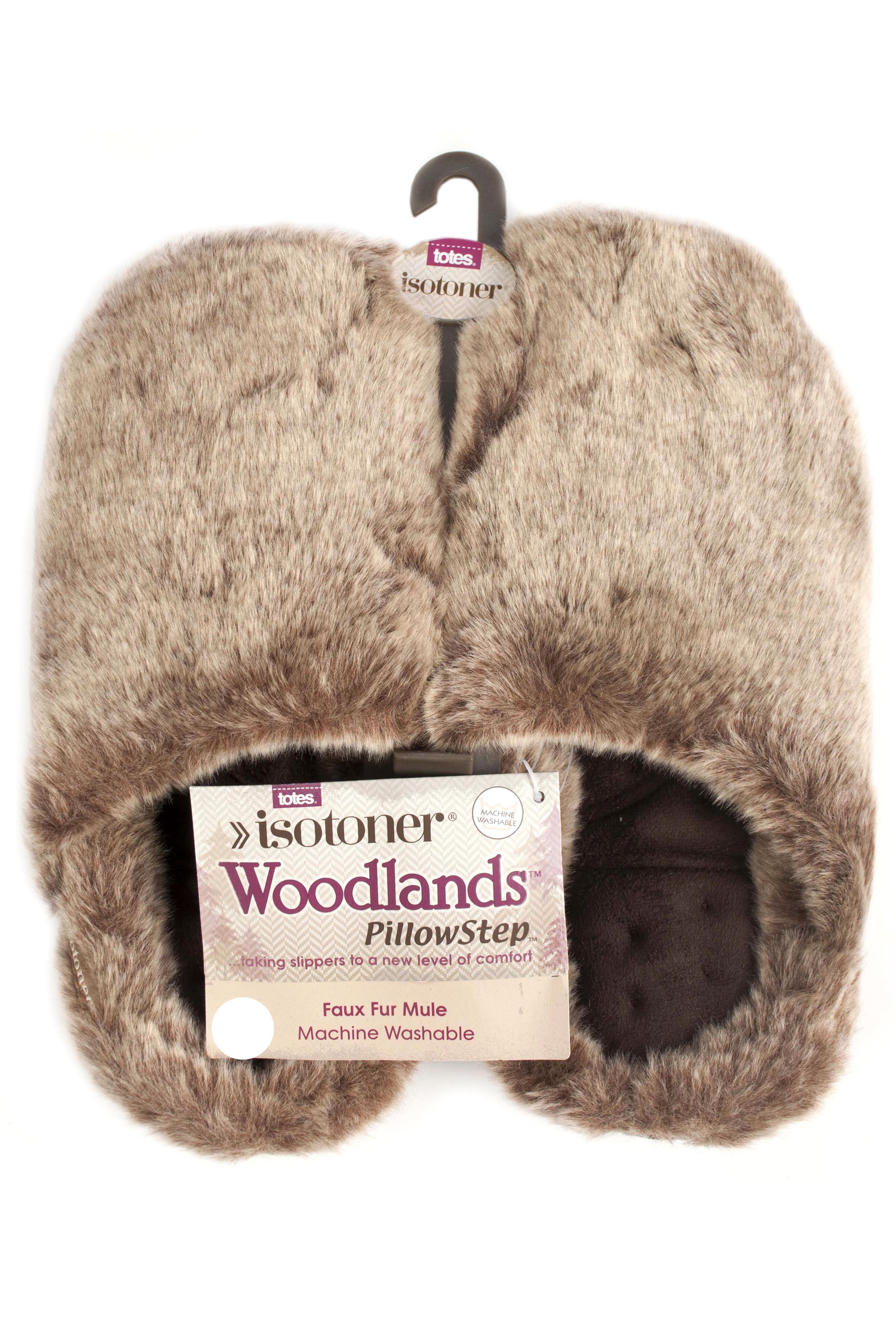 tan faux fur mule slippers