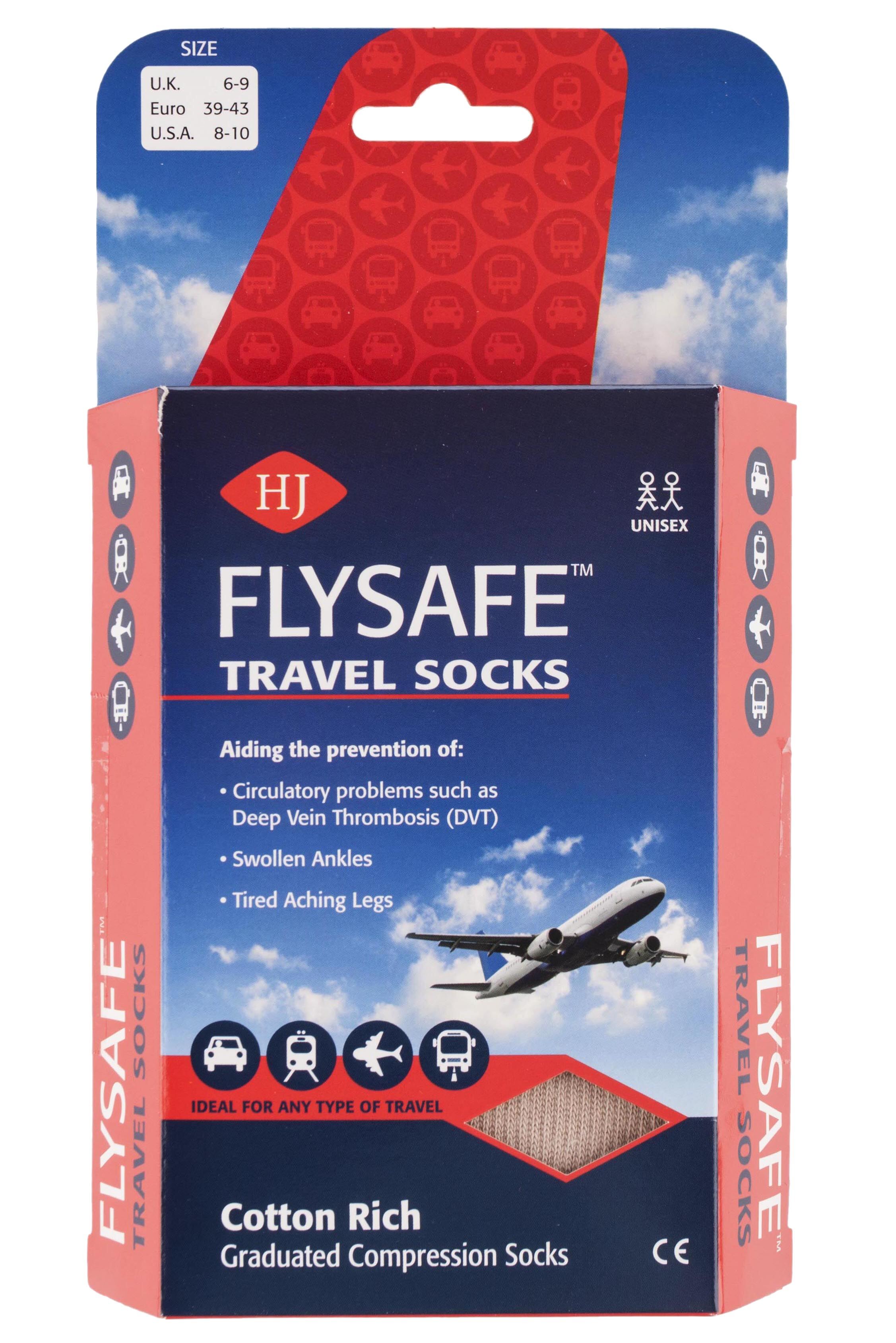 Mens 1 Pair Hj Hall Flysafe Cotton Flight And Travel Socks In 4 Colours