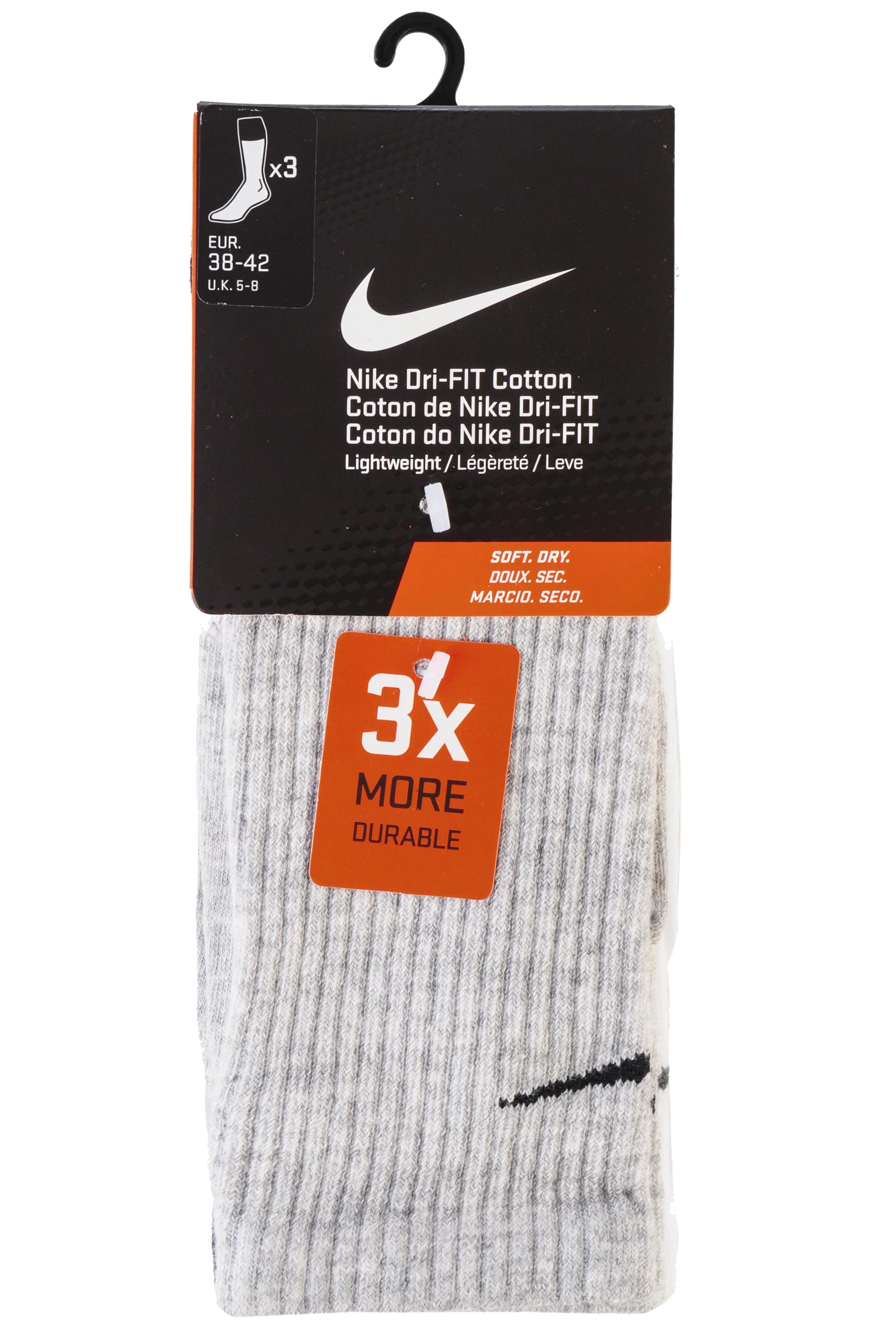 Mens And Ladies 3 Pair Nike Light Weight Drifit Training Crew Socks In