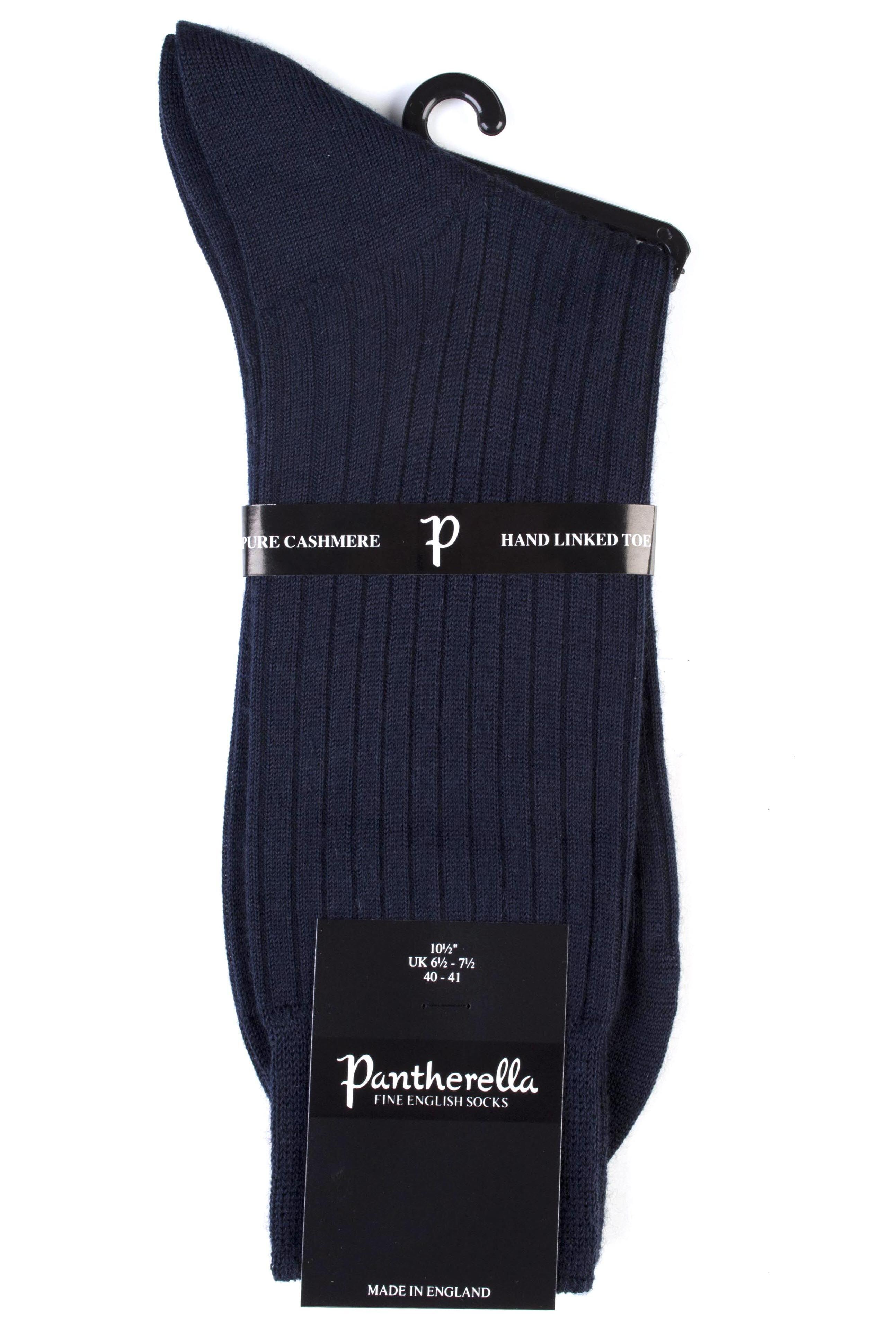 Mens 1 Pair Pantherella Knightsbridge 100 Cashmere Ribbed Dress Socks