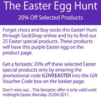 The Easter Egg Hunt at SockShop... 20% Off Selected Products