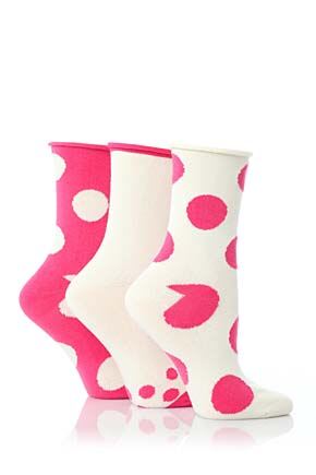 Ladies 3 Pair Pringle Helen Fashion Polka Dot Socks 25% OFF Snow