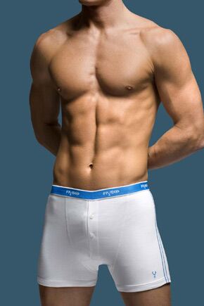 Mens 2 Pack FiveG Button Boxer Shorts made with Fairtrade Cotton In 2 Colours White