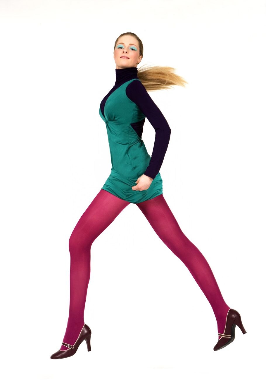 Ladies 1 Pair Jonathan Aston Gloss Opaque Tights In 8 Colours Velvet Purple Small