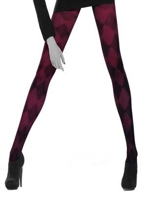 Ladies 1 Pair Jonathan Aston Heritage Argyle Tights In 3 Colours Burgundy S