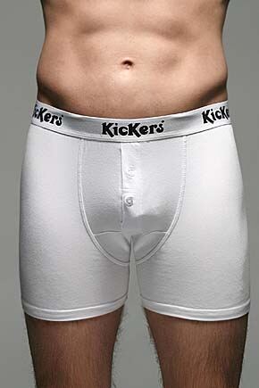 Mens 1 Pair Kickers Plain Cotton Button Fly Boxers In 3 Colours Grey Large