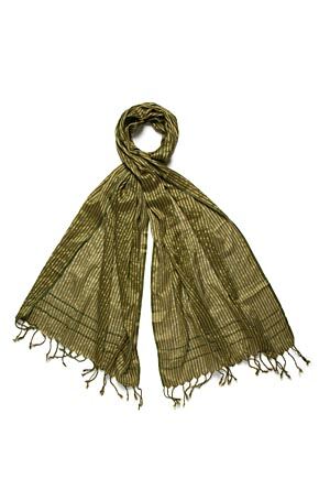 Ladies Bewitched Raw Silk Effect Stripe Scarf In 4 Colours Fuchsia
