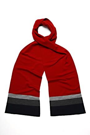Mens John Smedley Chase 100% Merino Wool Striped End Scarf In 4 Colours Nocturne
