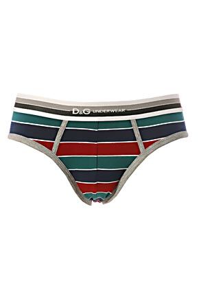 Mens 1 Pair D&G Underwear Regimental Stripe Midi Briefs 50% OFF Multi Medium
