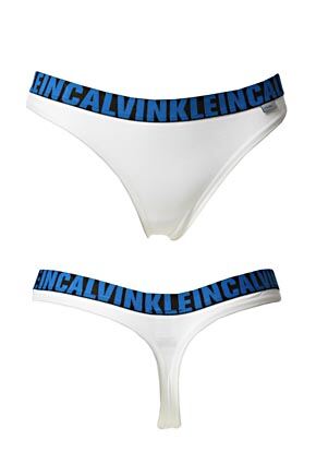 Ladies 1 Pair Calvin Klein X Cotton Thong 33% OFF White Large