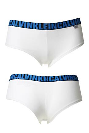 Ladies 1 Pair Calvin Klein X Cotton Cheeky Shorts White Large
