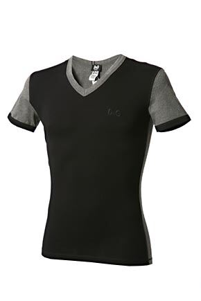 Mens 1 Pair D&G Underwear B Side V Neck T Shirt 50% OFF Black & Grey Small