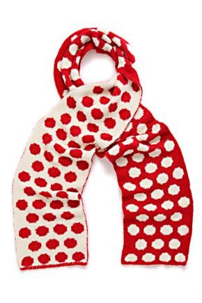 Ladies Isotoner Feathertouch Spot Pattern Scarf 33% OFF Black-Ivory