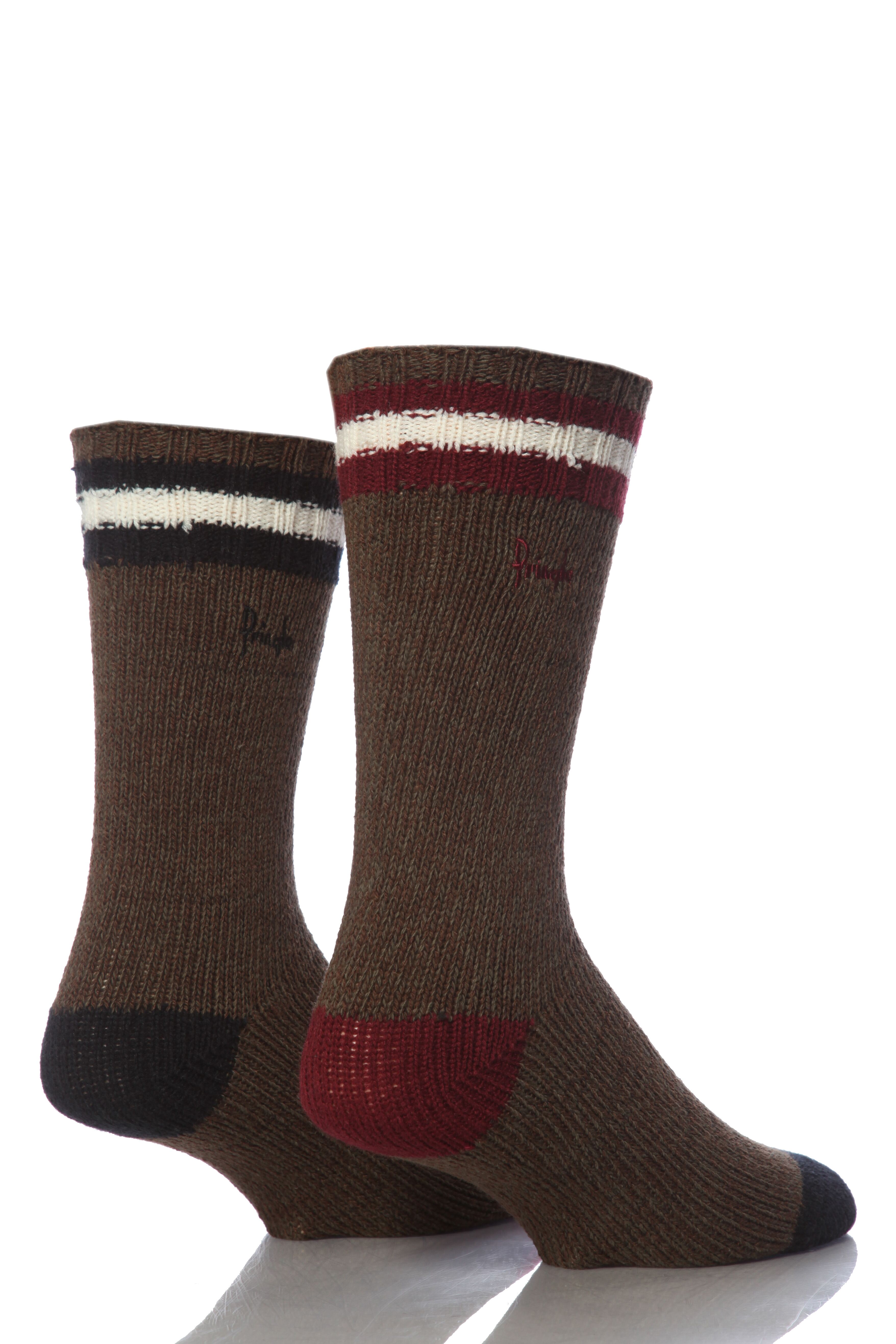 Mens 2 Pair Pringle Giffnock Contrast Heel & Toe Heavy Gauge Leisure Boot Socks In 4 Colours