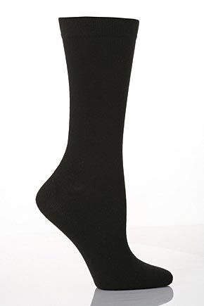 Kids 1 Pair SockShop Colours Outstanding Value Plain Black Cotton Socks Black