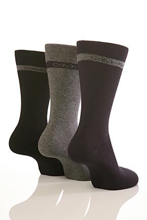Mens 3 Pair Calvin Klein Bamboo Socks In 4 Colours Navy-Charcoal-Black