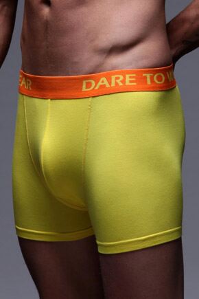 Mens 1 Pair SockShop Dare to Wear Cyber Yellow Bamboo Hipster Trunks Cyber Yellow S