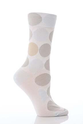 Ladies 1 Pair Levante Penny Spots Crew Socks 33% OFF Sky