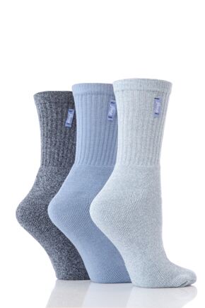 Ladies 3 Pair Jeep Terrain Leisure Socks In 4 Colours Plum