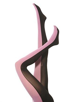 Ladies 1 Pair Falke Emy Two-Tone Tights 33% OFF Pink Medium