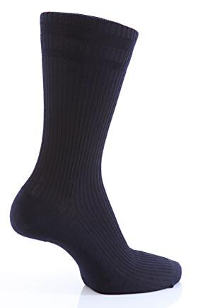 Mens 1 Pair Pantherella Merino Wool Ribbed Comfort Top Socks In 5 Colours Dark Brown L